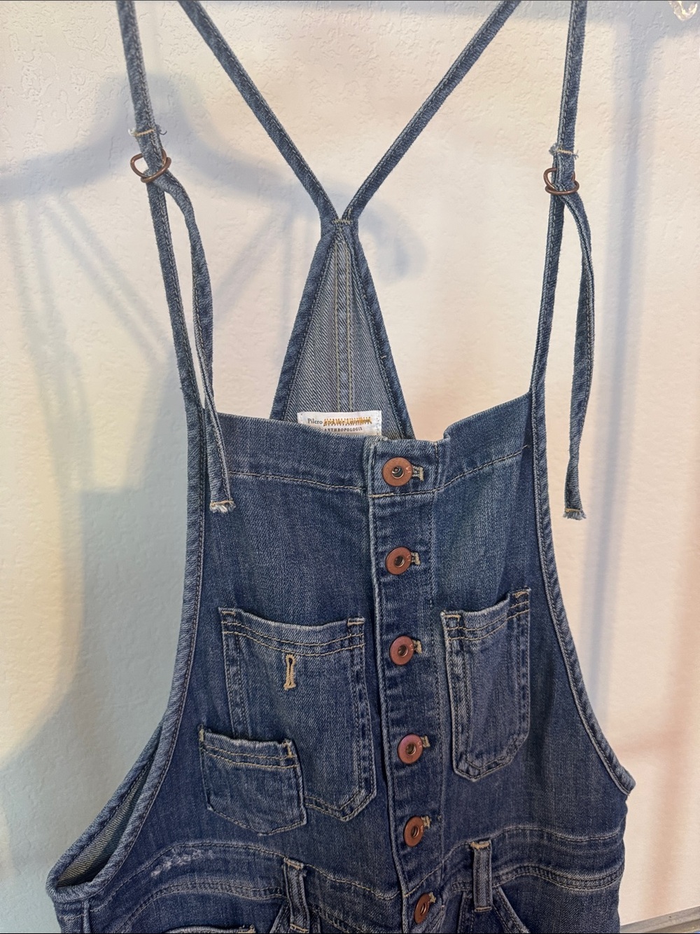 Anthropologie PILCRO Denim Button-Front Overalls - Picture 4 of 9